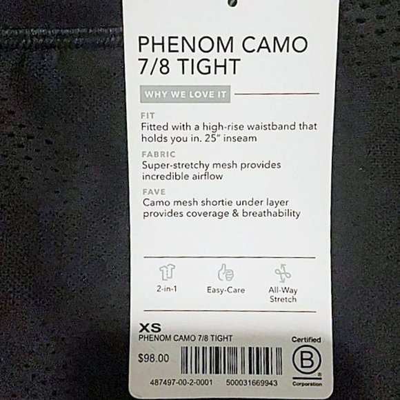 Athleta High-Rise Perforated Phenom Camo 7/8 Tight - Picture 9 of 10